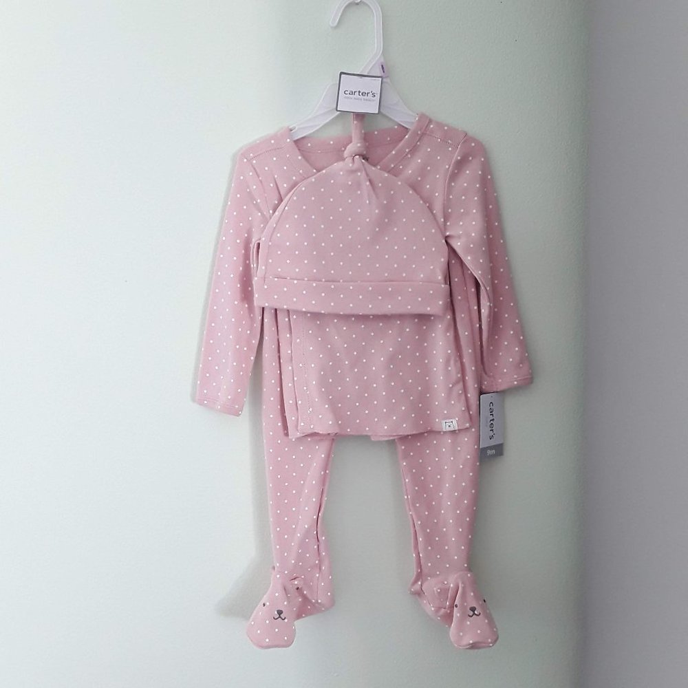 Carter's 9 Month Polka Dot Sleepset Hat